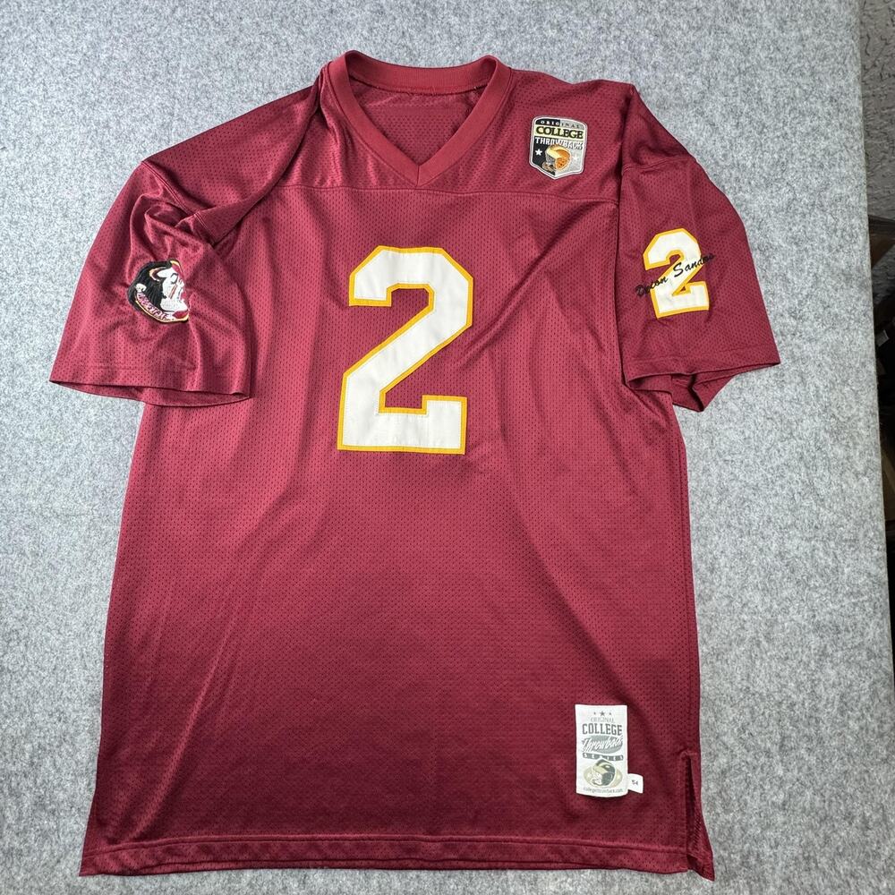 VTG Deion Sanders #2 Florida State Seminoles Jersey Mens 54 Red NCAA Football